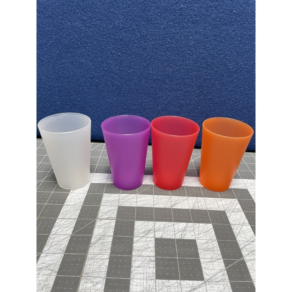 HD Designs Outdoors White Red Purple Orange Tumbler Cup Set Of 4 8 Ounces